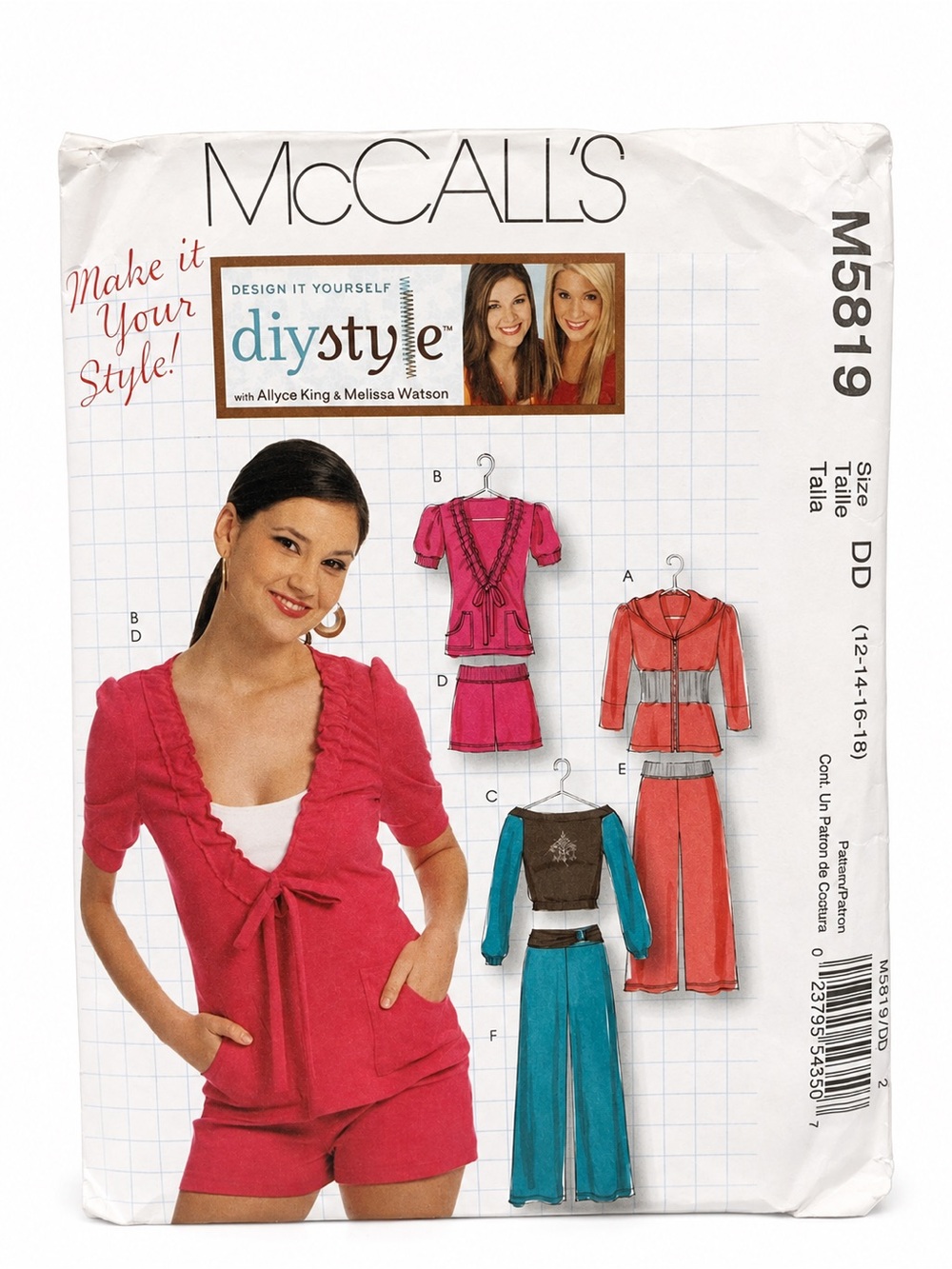 McCall’s M5819 DIY Style Jacket Tops Shorts Pants Pattern 12 to 18 Uncut
